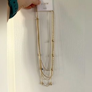 NWT J Crew multicolored stone layered gold necklace